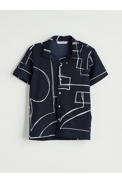 LC Waikiki New Season Patterned Short Sleeve Boys' Shirt - S5Nn65Z4