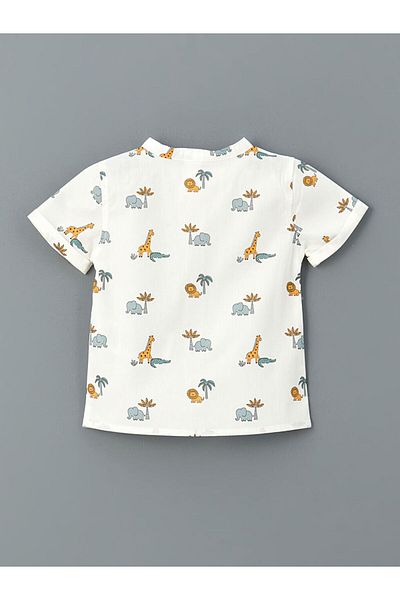 LC Waikiki Judge Collar Printed Baby Boy Shirt