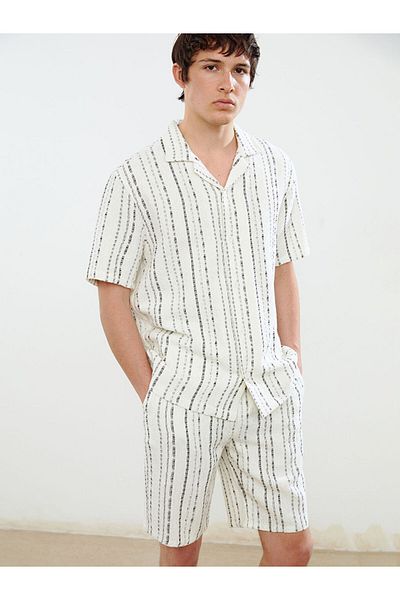 LC Waikiki Comfortable Fit Short Sleeve Striped Men's Shirt