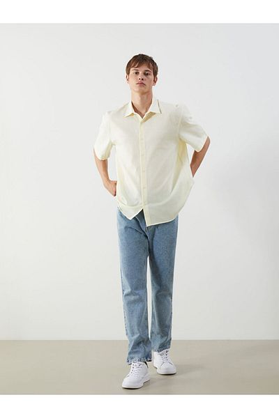 LC Waikiki Comfortable Fit Short Sleeve Poplin Men's Shirt