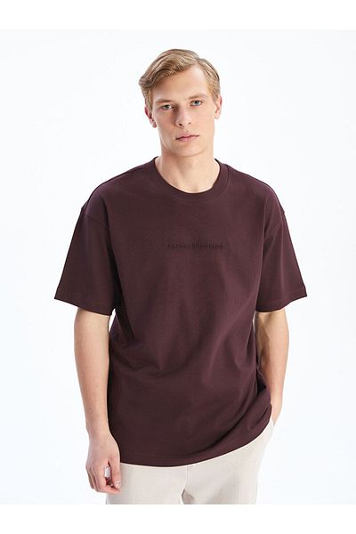 LC Waikiki New Season Crew Neck εμπριμέ χτενισμένο βαμβακερό ανδρικό Tisort - S5PO41Z8