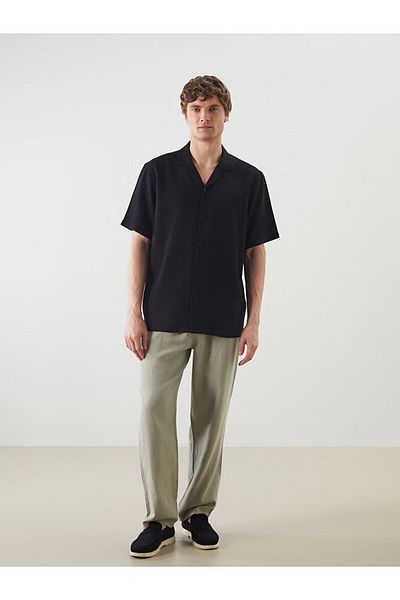 LC Waikiki Regular Fit Short Sleeve Linen Look Men's Shirt