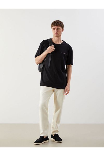 LC Waikiki New Season Crew Neck Κοντό μανίκι εμπριμέ χτενισμένο βαμβακερό ανδρικό Tisort - S5J281Z8