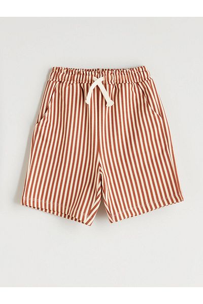 LC Waikiki Elastic Waist Striped Boy's Shorts