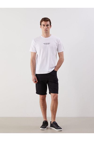 LC Waikiki Tricou pentru bărbați din bumbac pieptănat imprimat cu mânecă scurtă, sezon nou - S5HS49Z8