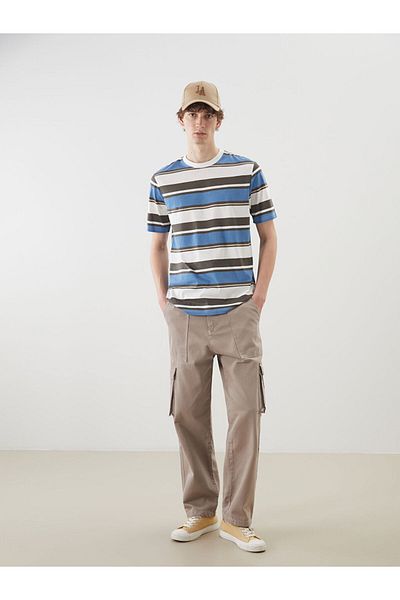 LC Waikiki Crew Neck Striped Combed Cotton Men's T-Shirt