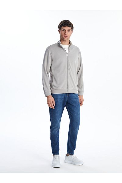 LC Waikiki High Collar Long Sleeve Men's Zipper Sweatshirt