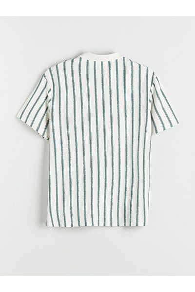 LC Waikiki Ανδρικό μπλουζάκι Polo Collar ριγέ χτενισμένο βαμβακερό