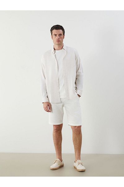 LC Waikiki Regular Fit Long Sleeve Linen Blended Men's Shirt