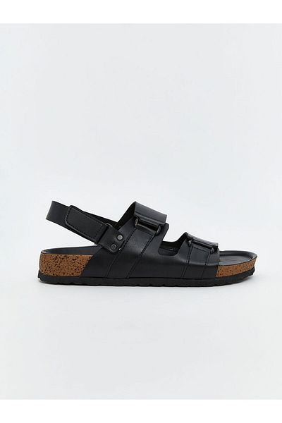 LC Waikiki Double Buckle Leather Look Men's Sandals
