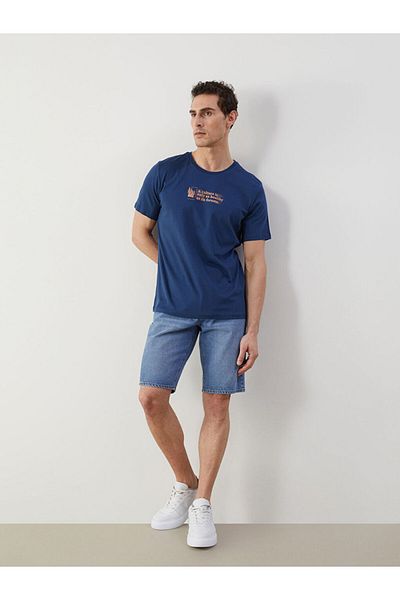 LC Waikiki New Season Crew Neck Short Sleeve Printed Combed Cotton Men's T-Shirt - S5J263Z8