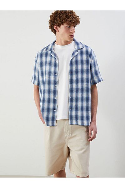 LC Waikiki Comfortable Fit Short Sleeve Plaid Men's Shirt
