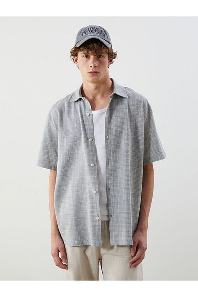 LC Waikiki Comfortable Fit Short Sleeve Dobby Men's Shirt
