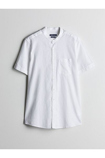 LC Waikiki Regular Fit Short Sleeve Linen Blended Men's Shirt