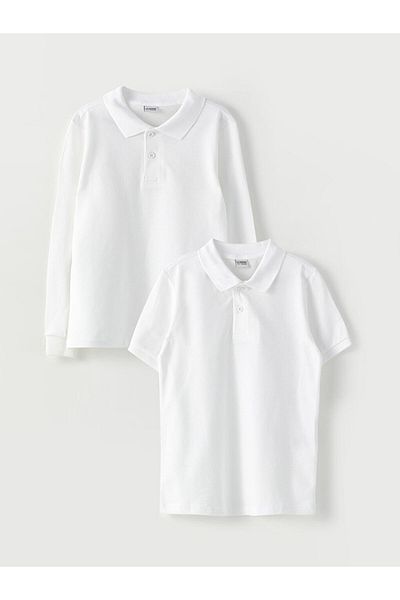 LC Waikiki Polo Collar Basic Boy's T-Shirt 2-Piece