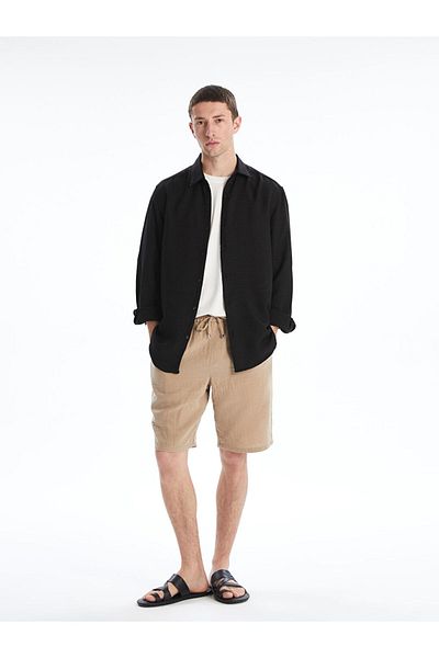 LC Waikiki Ανδρικό σορτς Slim Fit με λεπτομέρεια δεμένη μέση