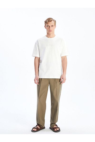 LC Waikiki New Season Crew Neck εμπριμέ χτενισμένο βαμβακερό ανδρικό Tisort - S5PO41Z8