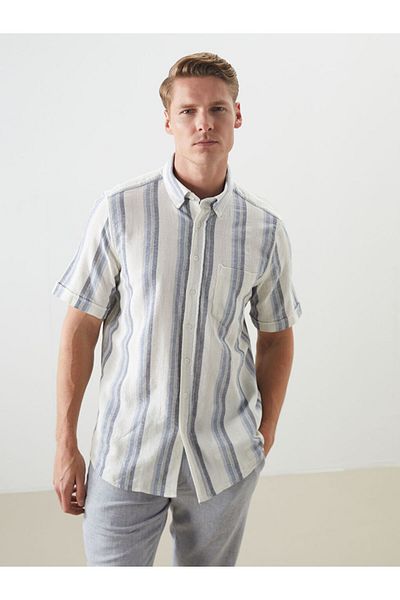 LC Waikiki Regular Fit Short Sleeve Striped Men's Shirt