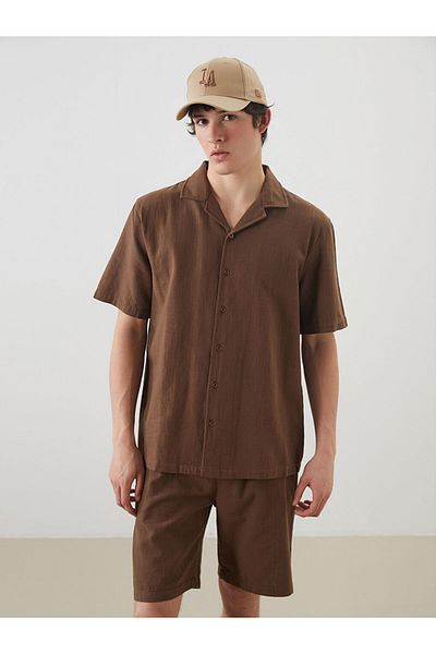 LC Waikiki Comfortable Fit Resort Collar Short Sleeve Men's Shirt