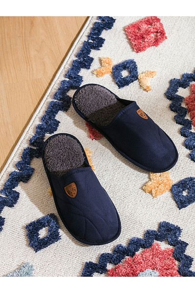 LC Waikiki Embroidery Detailed Plush Men's House Slippers