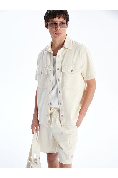 LC Waikiki Comfortable Fit Short Sleeve Men's Jean Shirt