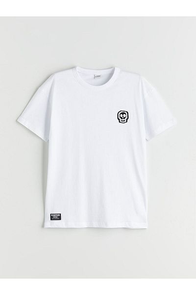 LC Waikiki White Crew Neck Boy's T-Shirt