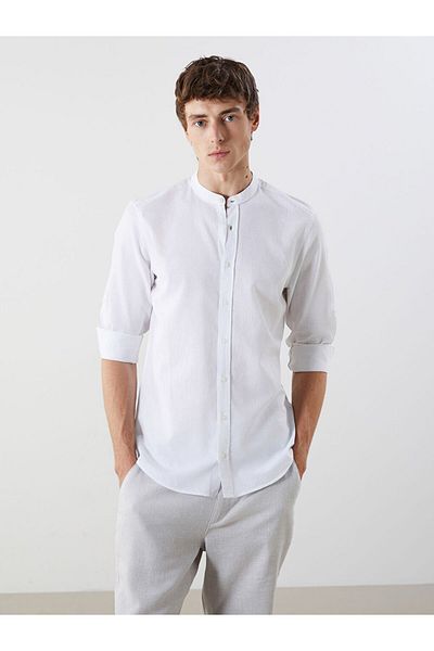 LC Waikiki New Season Regular Fit Long Sleeve Linen Blend Men's Shirt - S5Pv97Z8