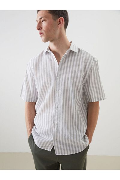 LC Waikiki Regular Fit Short Sleeve Striped Men's Shirt