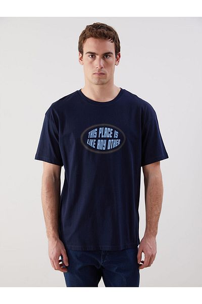 LC Waikiki New Season Crew Neck Printed Combed Cotton Ανδρικό Tisort - S5KU44Z8