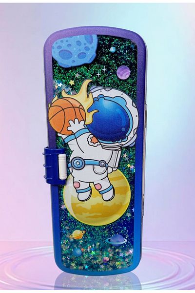 izmir yazici servis Μολυβοθήκη Astronaut Μεταλλικό Διπλό Κάλυμμα Αστέρι με εφέ βροχής