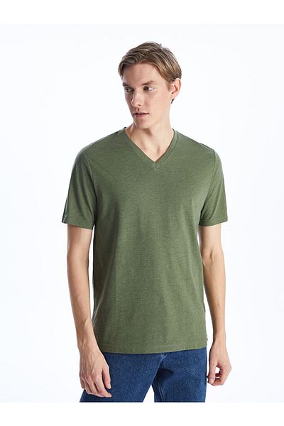 LC Waikiki V-Neck Short Sleeve Combed Cotton Men's T-Shirt