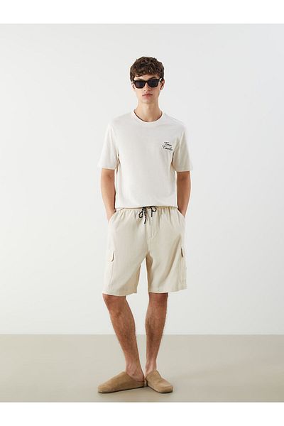 LC Waikiki New Season Crew Neck εμπριμέ χτενισμένο βαμβακερό ανδρικό Tisort - S5IL91Z8
