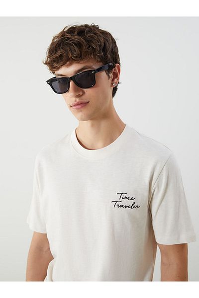 LC Waikiki New Season Crew Neck εμπριμέ χτενισμένο βαμβακερό ανδρικό Tisort - S5IL91Z8