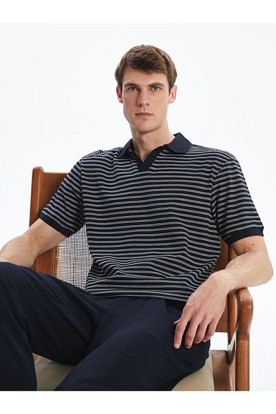 LC Waikiki Νέα σεζόν Polo Collar Striped Ανδρικό Tisort - S5Q390Z8