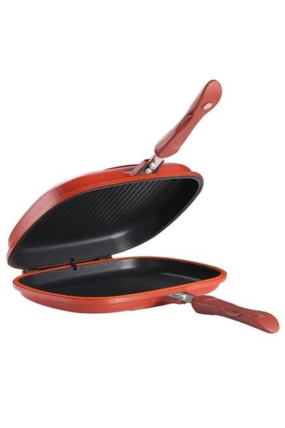 Rovitech Tigaie dubla antiaderenta grill, garnitura etansare siliconica, manere bachelita