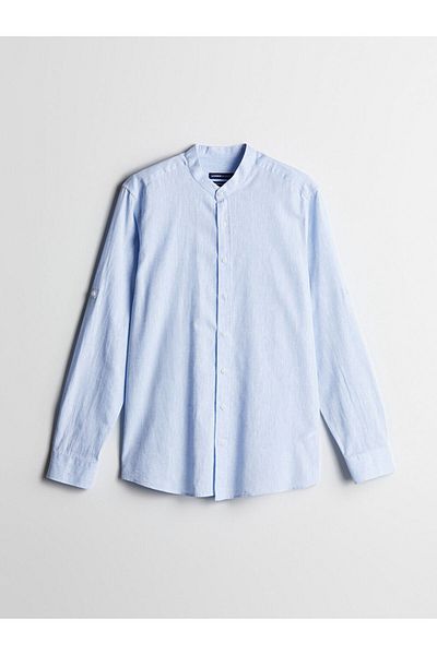 LC Waikiki Regular Fit Long Sleeve Linen Blended Men's Shirt