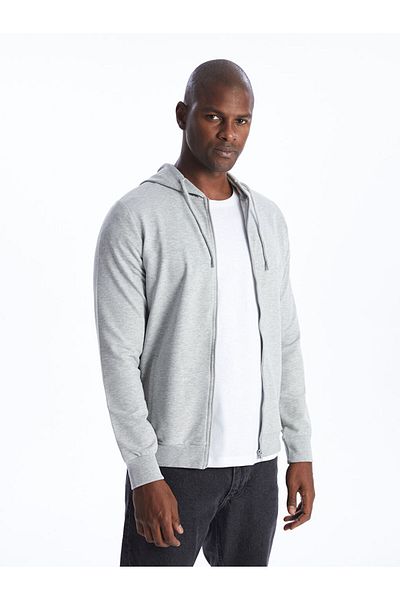 LC Waikiki Hooded Long Sleeve Men's Zippered Sweatshirt