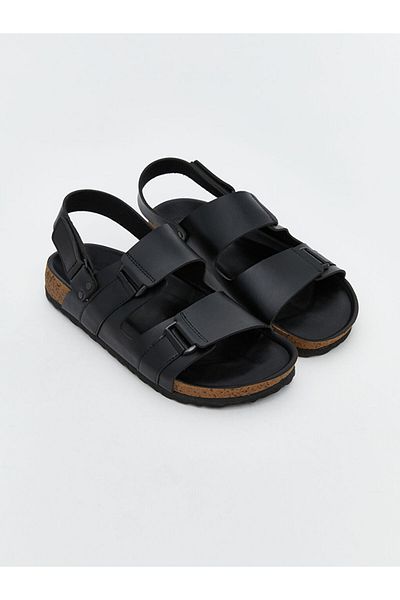 LC Waikiki Double Buckle Leather Look Men's Sandals