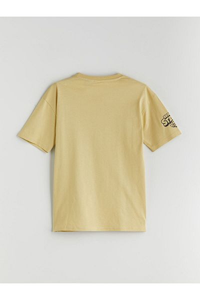 LC Waikiki Khaki Crew Neck Brawl Stars Printed Boys' T-Shirt