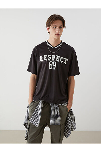 LC Waikiki RMZ GİYİM FARKIYA V Dikim Tricou bărbătesc cu mânecă scurtă și imp...