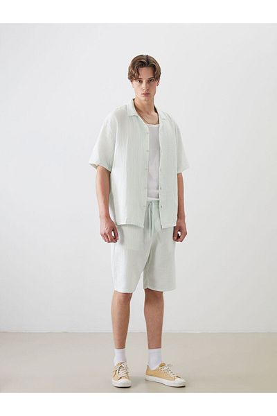 LC Waikiki Comfortable Fit Resort Collar Short Sleeve Men's Shirt