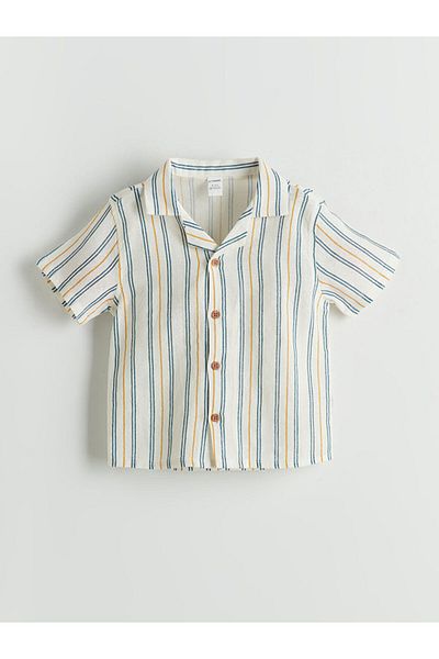 LC Waikiki Ecru Short Sleeve Boy's Shirt