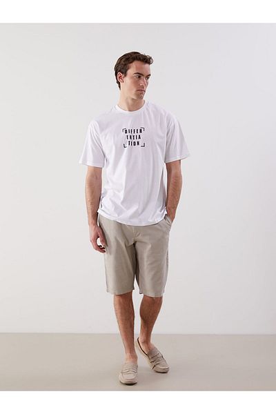 LC Waikiki Tricou pentru bărbați din bumbac pieptănat imprimat cu mânecă scurtă, sezon nou - S5J881Z8
