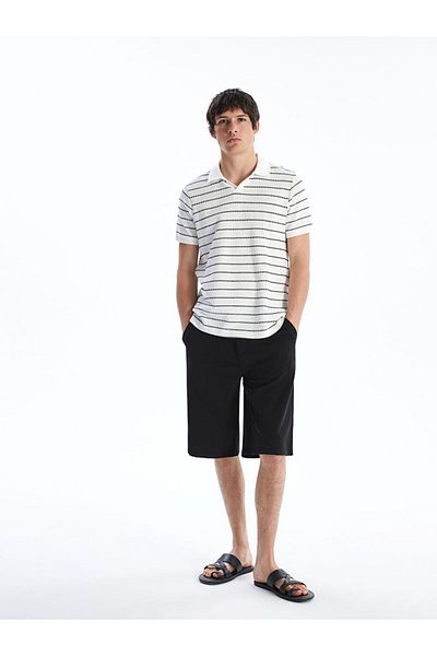 LC Waikiki Polo Neck Striped Men's Textured T-Shirt