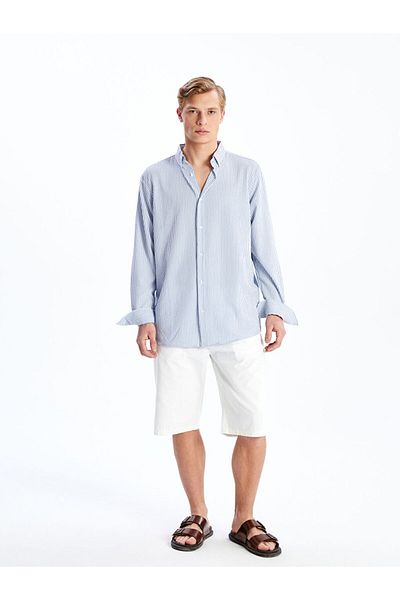 LC Waikiki New Season Slim Fit Long Sleeve Striped Men's Shirt - S60098Z8