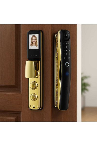 New Trend Smart lock with fingerprint and camera for wooden door