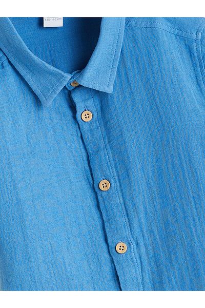 LC Waikiki Lcw Baby Blue Basic Cotton Boy's Shirt