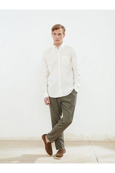 LC Waikiki Regular Fit Long Sleeve Linen Blended Men's Shirt