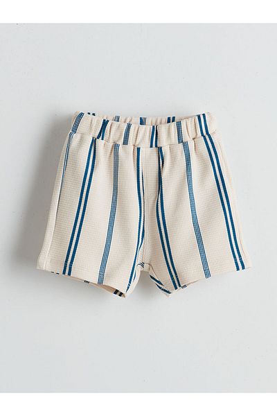 LC Waikiki Striped Baby Boy Shorts with Elastic Waist