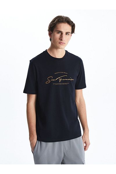 LC Waikiki Crew Neck California Printed Combed Cotton Men's T-Shirt